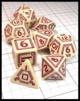 Dice : Dice - Dice Sets - Q Workshop Chaosium Damage Location Ivory and Red - Dark Ages